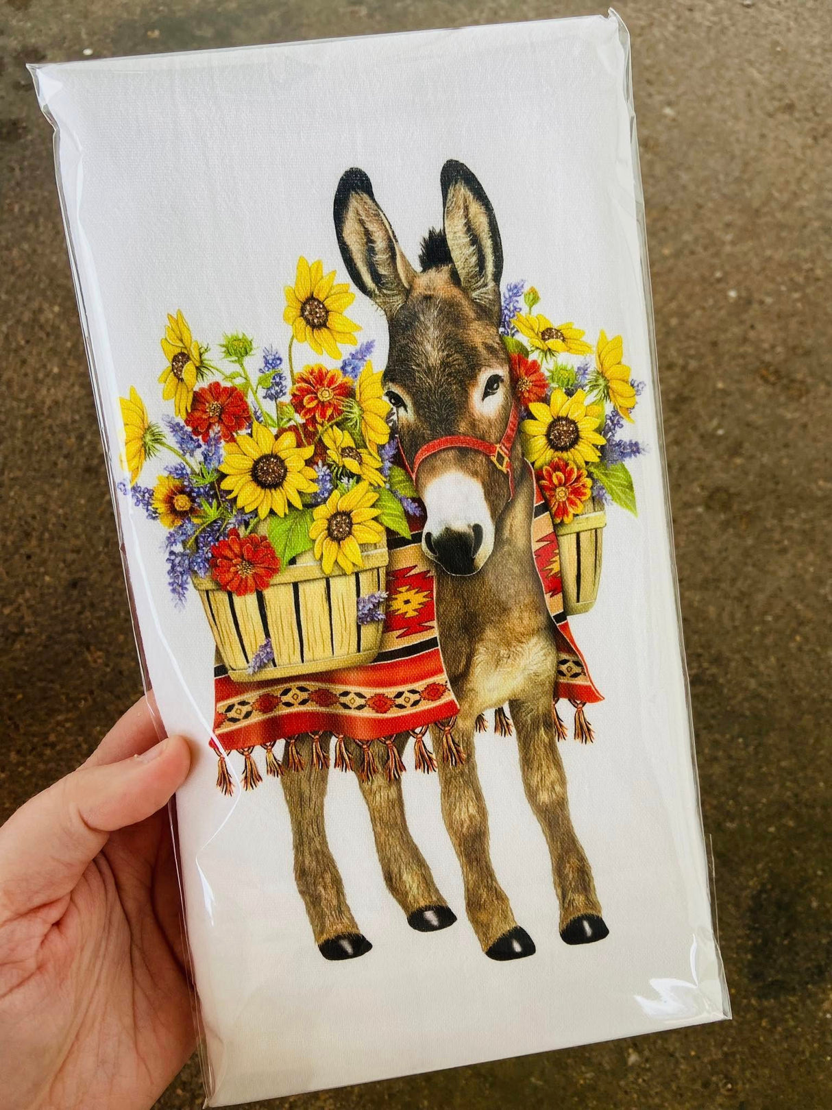 Donkey Sunflowers Dish Towel *MLT 2025 - Deer Creek Mercantile