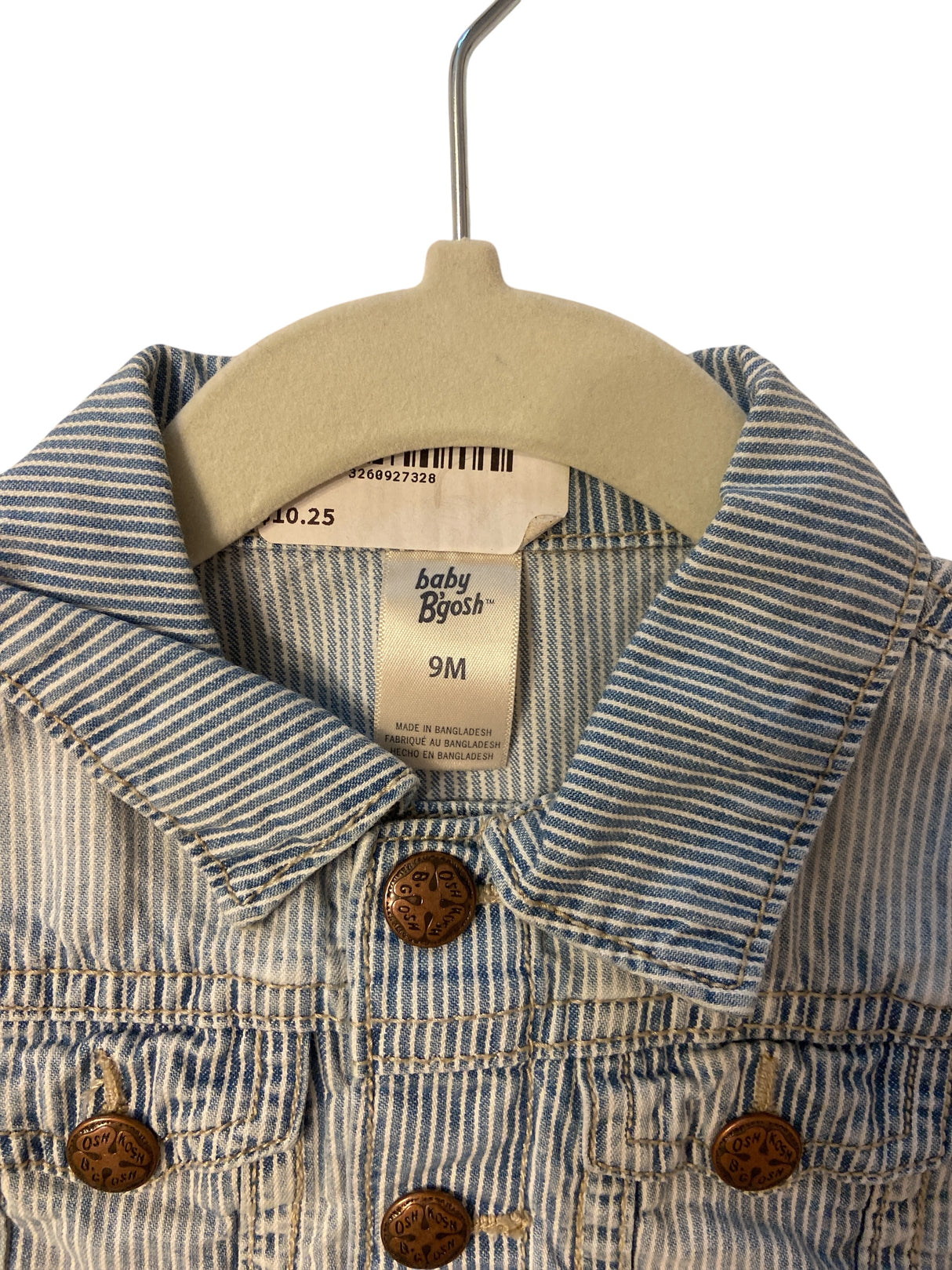 Pre-Loved Baby B'Gosh Striped Denim Jacket *9 Months - Deer Creek Mercantile