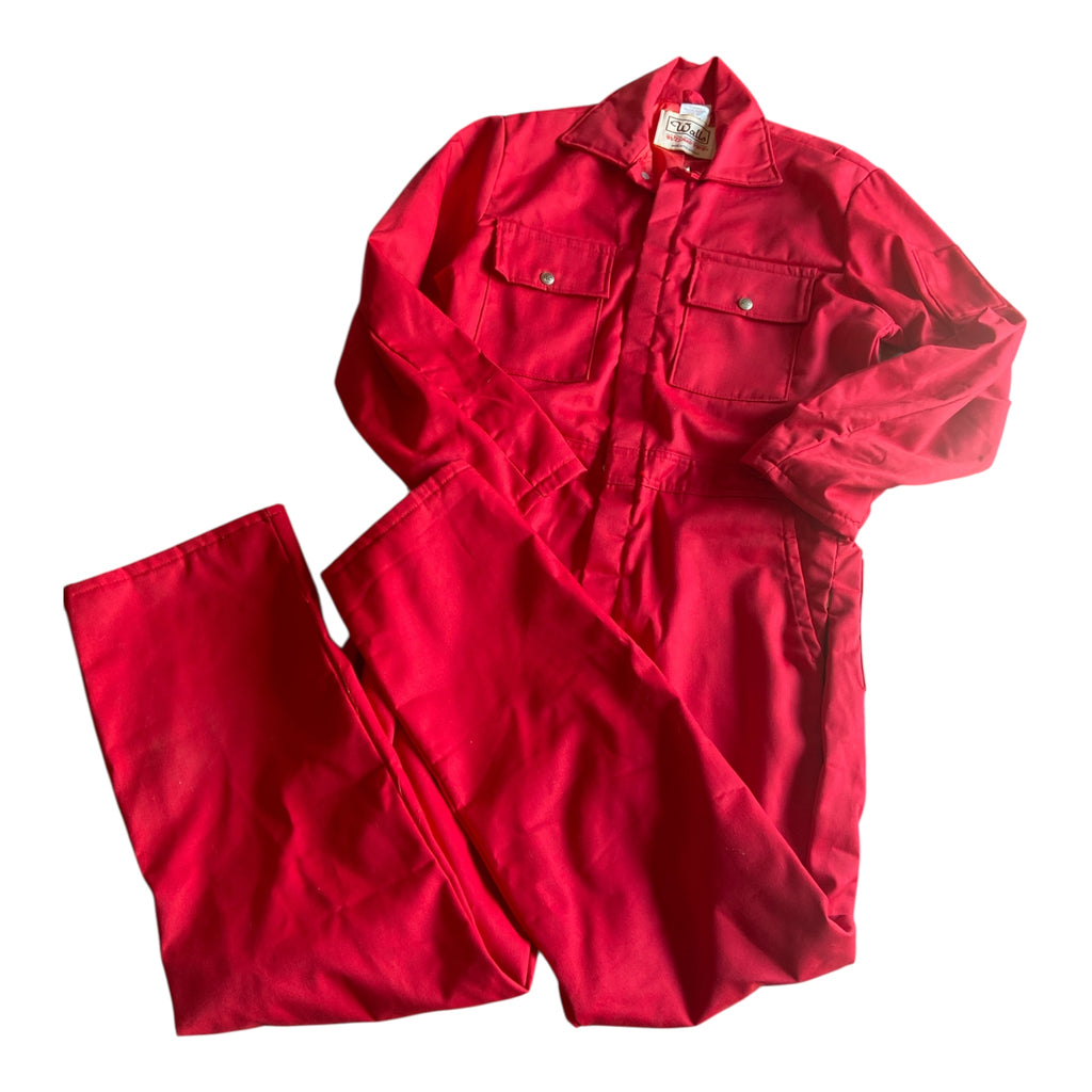 Vintage WALLS Blizzard Pruf Insulated Coveralls RED MADE IN USA *Size Medium Regular - Deer Creek Mercantile