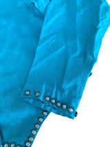 Vintage Miller Stockman Turquoise Western Top 1980s *Size Medium - Deer Creek Mercantile