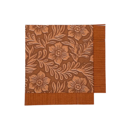 Floral Tooled Leather Cocktail Napkins (Pack of 20) - Deer Creek Mercantile
