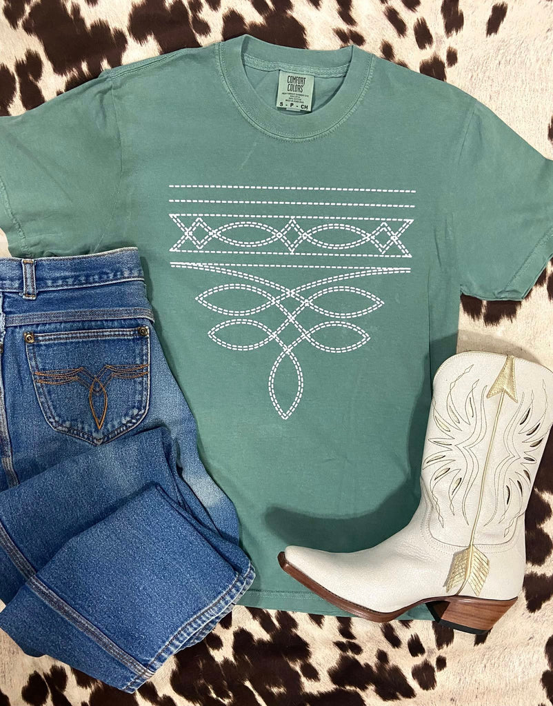 Boot Stitch Baby Graphic Tee *Sage - Deer Creek Mercantile