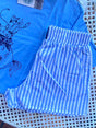 Blue Striped Pull On Boxer Shorts *Blue - Deer Creek Mercantile