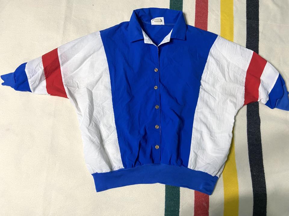 Vintage Red, White, & Blue Windbreaker Top *Size Large - Deer Creek Mercantile