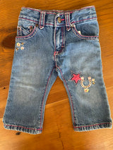 Pre-Loved Wrangler Infant Girls Jeans Star/Horseshoe Size 6/9M - Deer Creek Mercantile