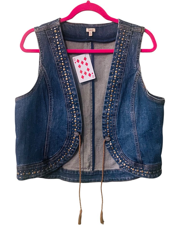 Vintage REBA Denim Western Vest *Size Large - Deer Creek Mercantile