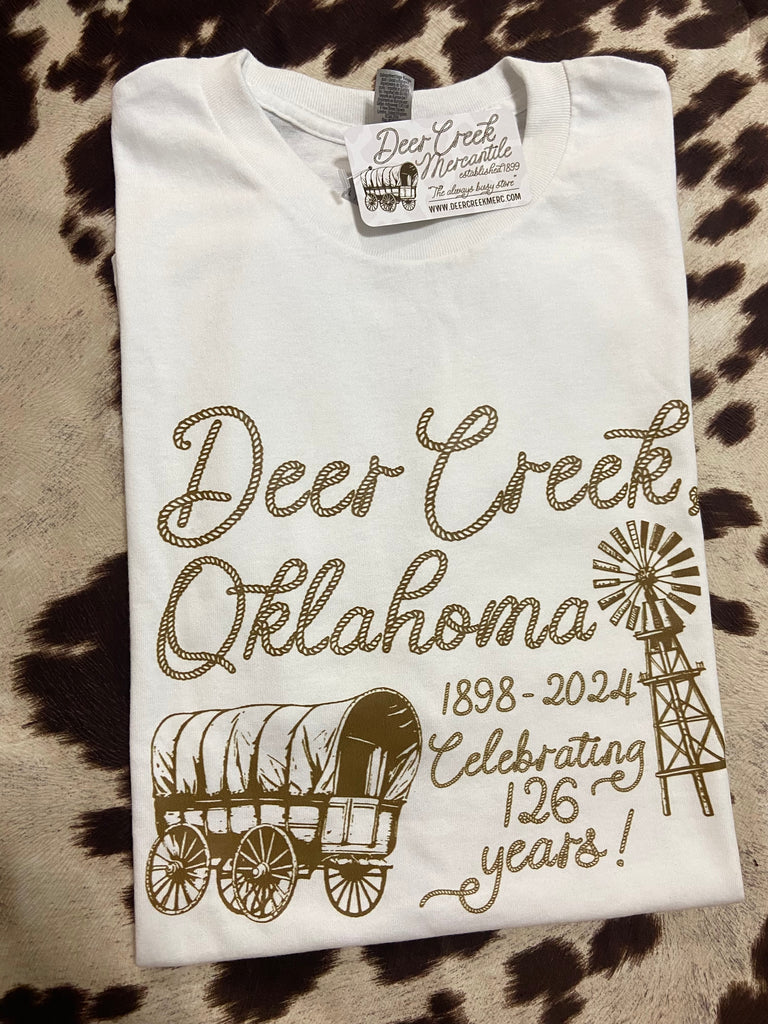 Official 126th Anniversary of Deer Creek Graphic Tee * White - Deer Creek Mercantile