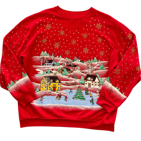 Vintage 1990s Holiday Time Made in USA Christmas Sweatshirt *XL - Deer Creek Mercantile