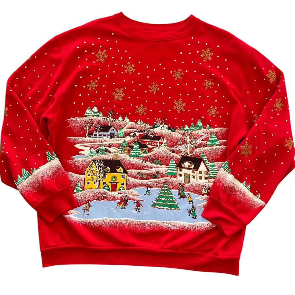 Vintage 1990s Holiday Time Made in USA Christmas Sweatshirt *XL - Deer Creek Mercantile