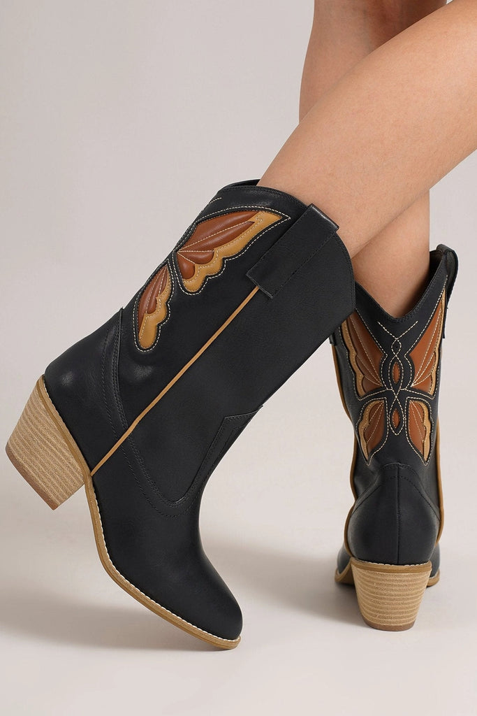 Boho Butterfly Western Boot *Black - Deer Creek Mercantile