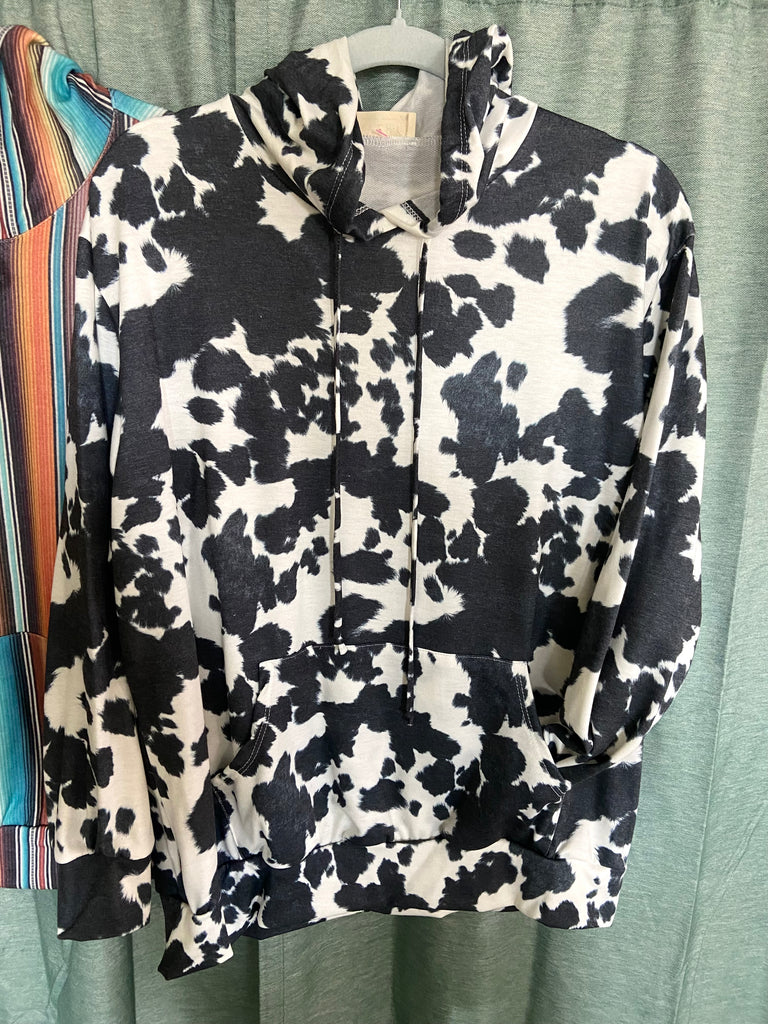 Doorbuster #3 Cow Print Hoodie - Deer Creek Mercantile