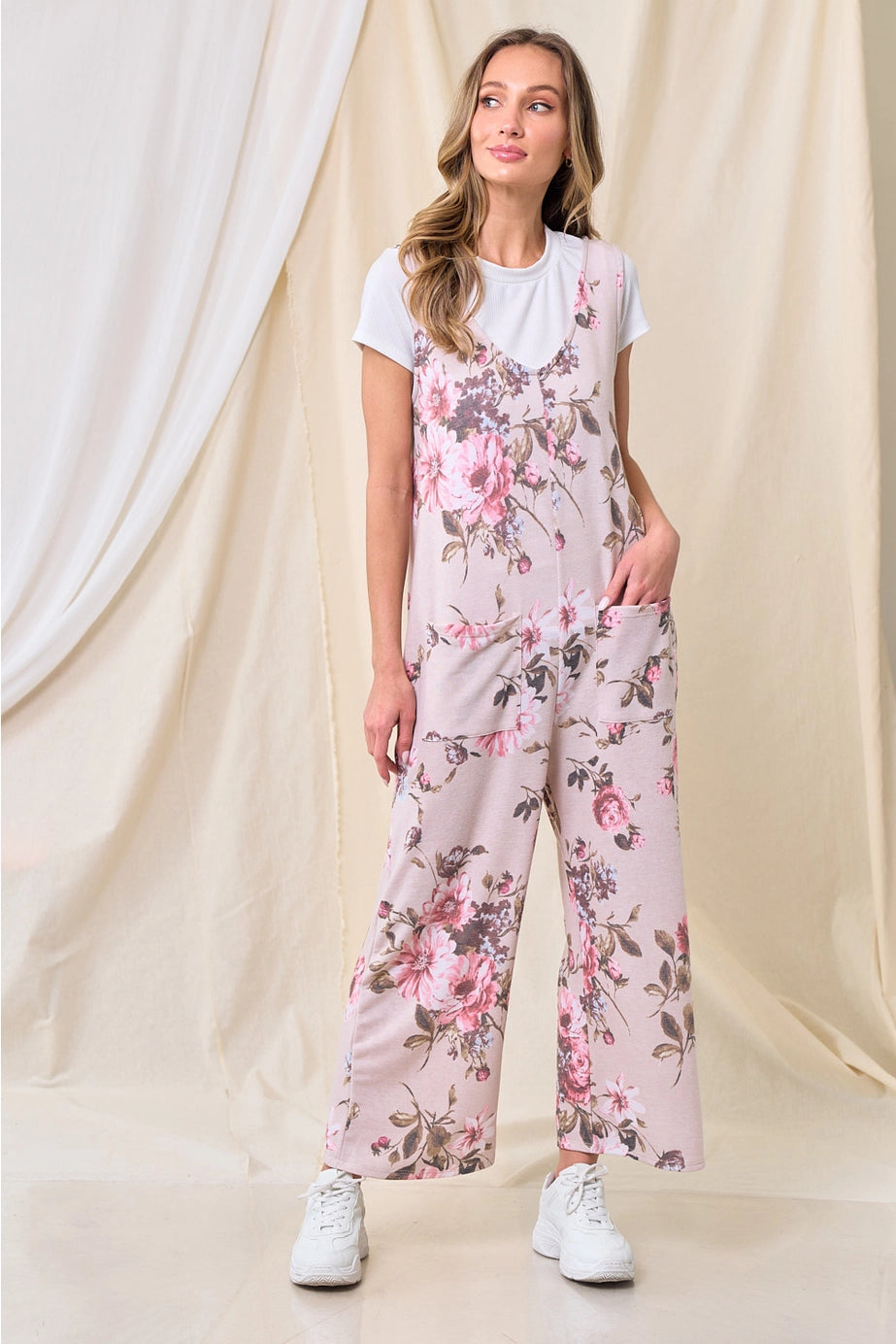 Linda's Floral Romper *Pink - Deer Creek Mercantile