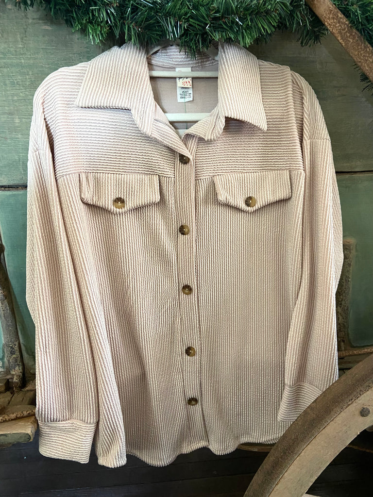 Snowshoe Lodge Cream Shacket - Deer Creek Mercantile