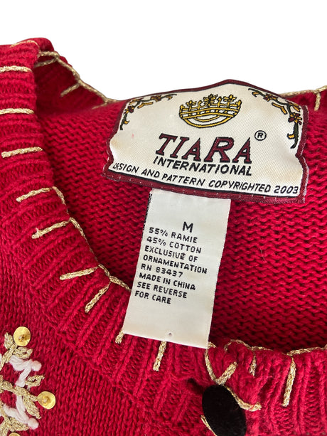 Vintage 2003 Christmas Cardigan Tiara *Size Medium - Deer Creek Mercantile