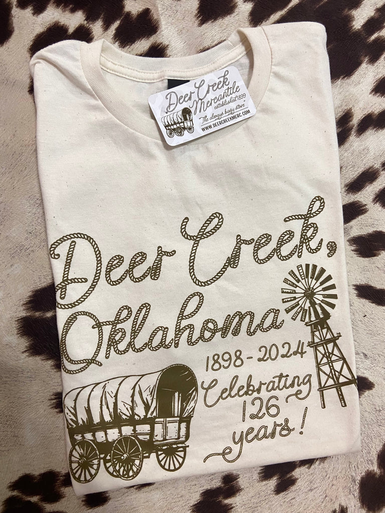 Official 126th Anniversary of Deer Creek Graphic Tee *Natural - Deer Creek Mercantile