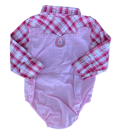 Pre-Loved Pink Western Baby Girls Onesie *24 Months - Deer Creek Mercantile
