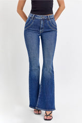 Cello Jean The Cher Super Flare Denim Jean W/ Scoop Pocket Design - Deer Creek Mercantile