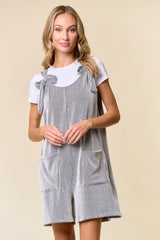 Shirley's Black/White Ribbed Romper - Deer Creek Mercantile