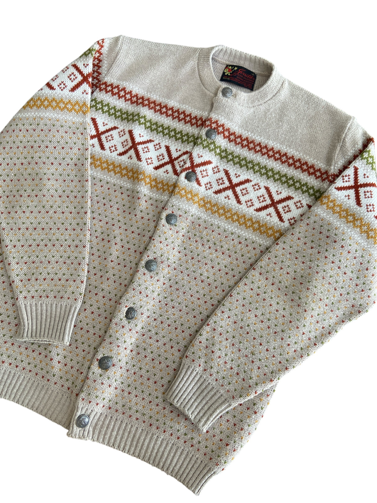 Vintage Knit Swiss Sweater Cardigan *Size Large - Deer Creek Mercantile
