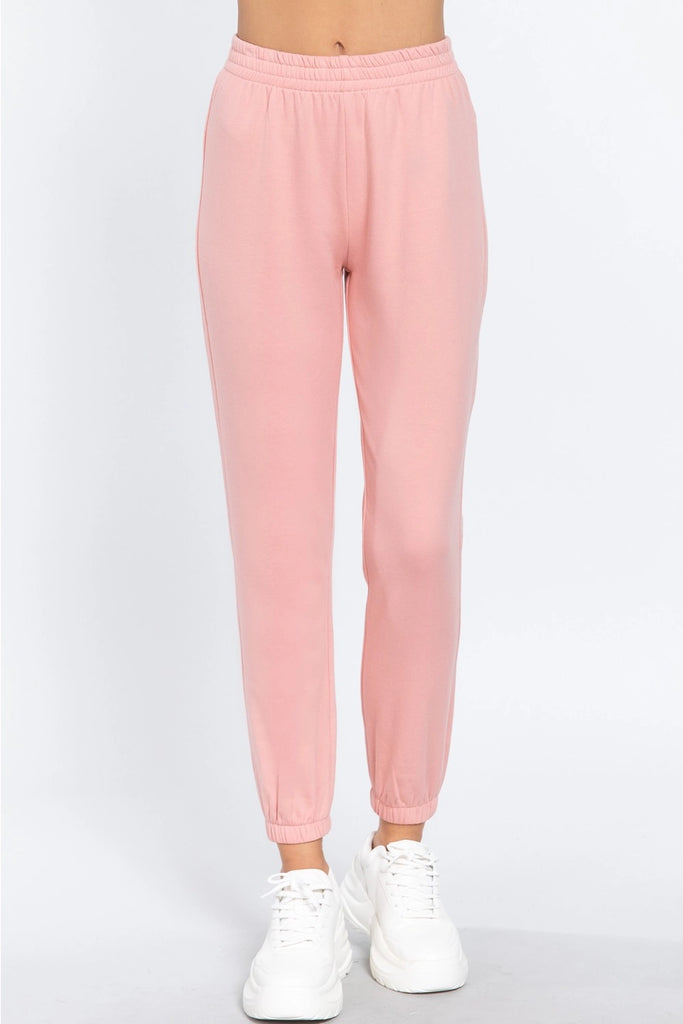 Powder Pink Jogger Pants - Deer Creek Mercantile