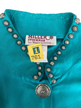 Vintage Miller Stockman Turquoise Western Top 1980s *Size Medium - Deer Creek Mercantile