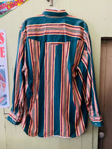 Vintage ROPER Striped Green/Yellow/Peach 90s Western Shirt *Size XL - Deer Creek Mercantile