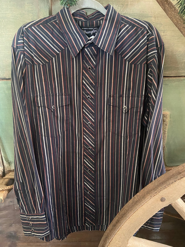 Vintage Wrangler Black/Red Pearl Snap *Size XL - Deer Creek Mercantile