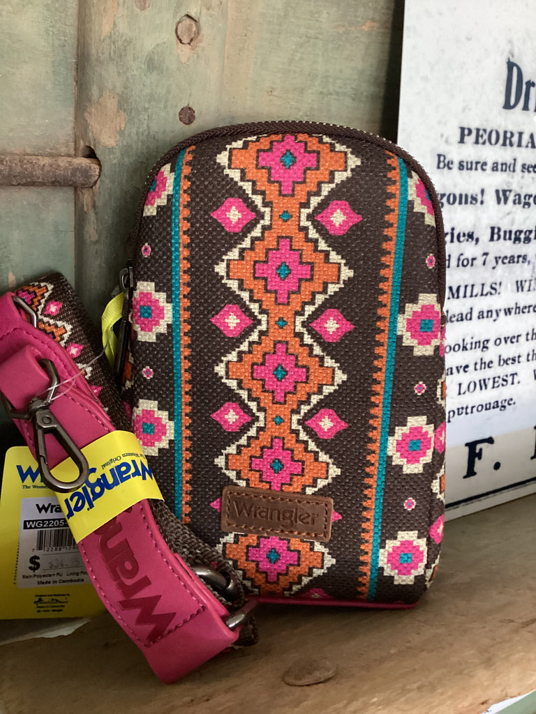 Wrangler Southwest Print Crossbody Sling Chest Bag - Hot Pink - Deer Creek Mercantile