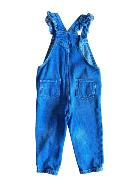 Pre-Loved Girls Gap Denim Overalls Size 18/24 M (Ruffle Sleeve) - Deer Creek Mercantile