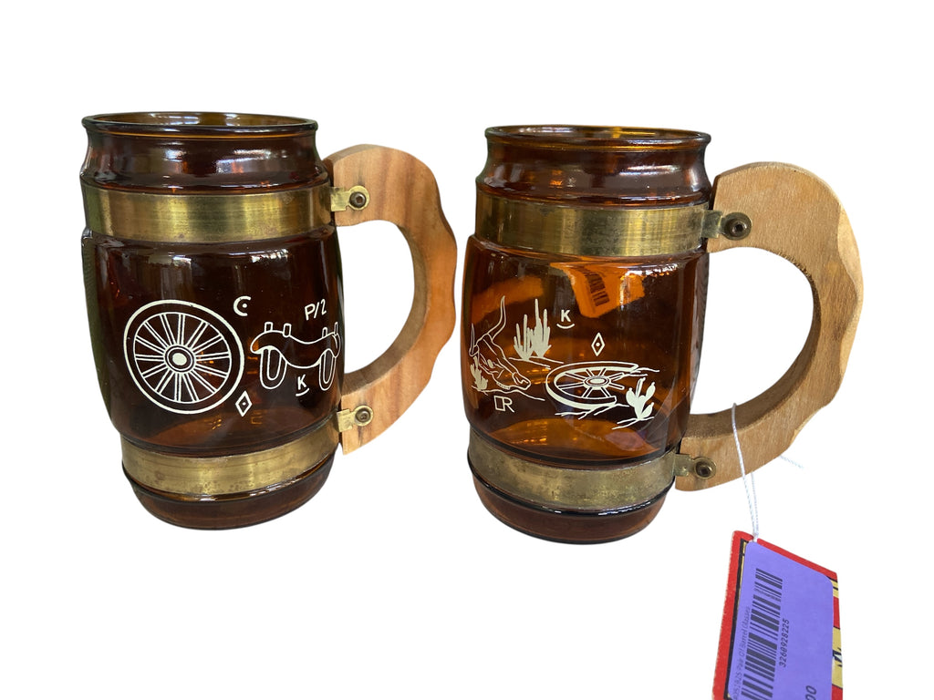 Vintage Pair Western Barrel Glasses - Deer Creek Mercantile