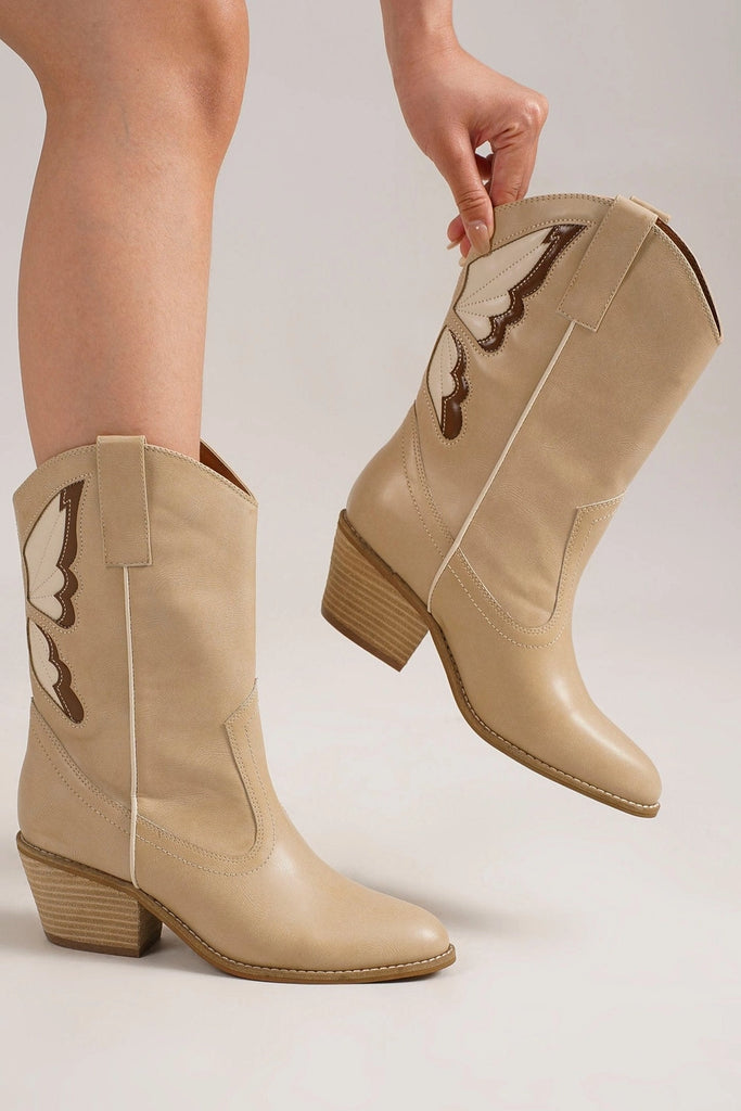 Boho Butterfly Western Boot *Tan - Deer Creek Mercantile