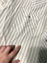 Vintage Pearl Snap Tan/White Top *Size Large - Deer Creek Mercantile