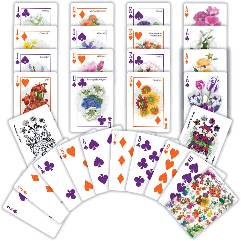 Farmer's Almanac - Backyard Garden Flowers Playing Cards - Deer Creek Mercantile