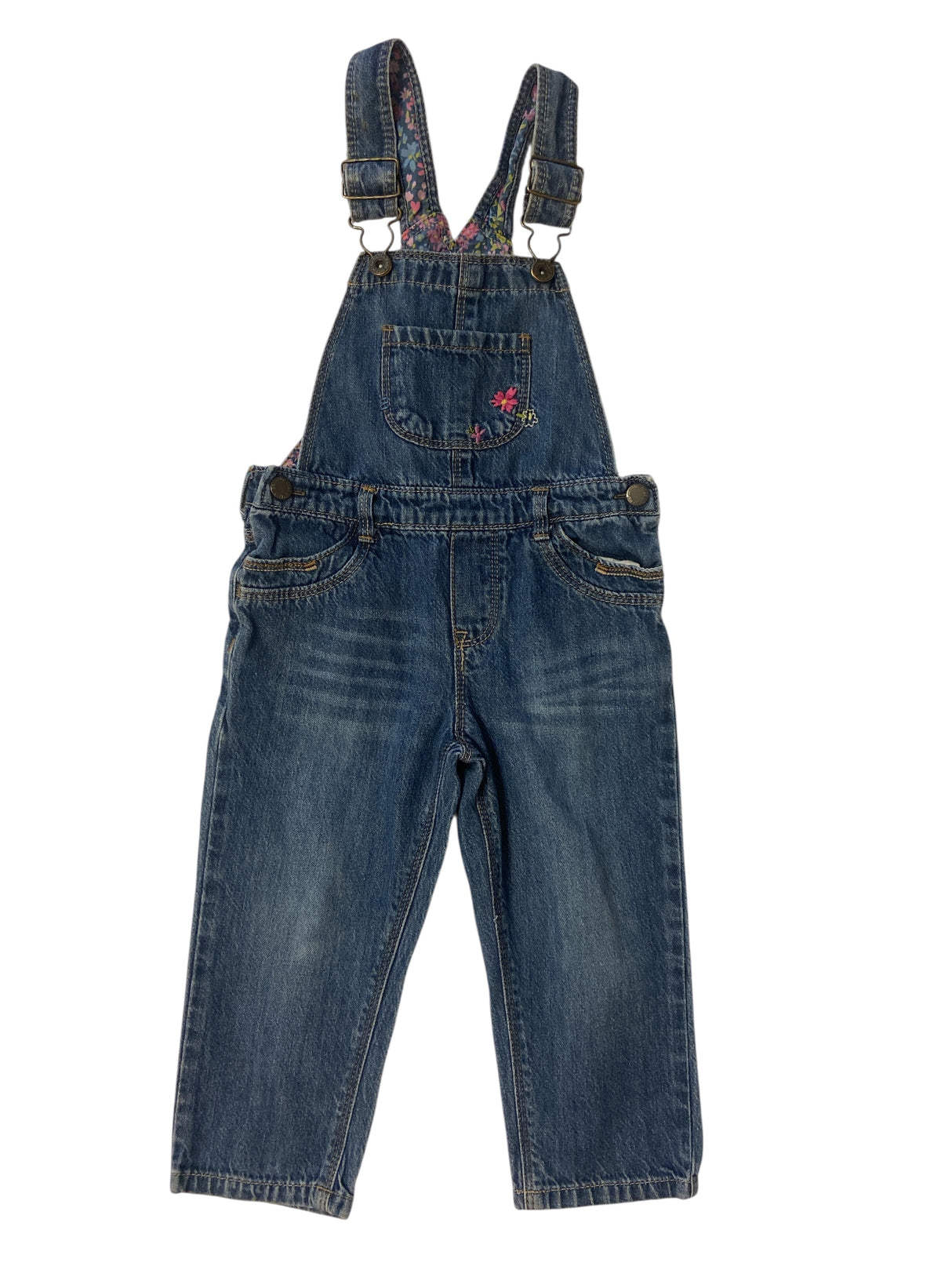 Pre-Loved Genuine Kids Oshkosh Floral Denim Overalls *Size 24 Months - Deer Creek Mercantile