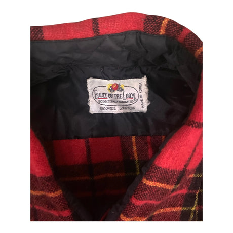 Vintage Fruit Of The Loom Red Plaid Button Up Shirt - Deer Creek Mercantile