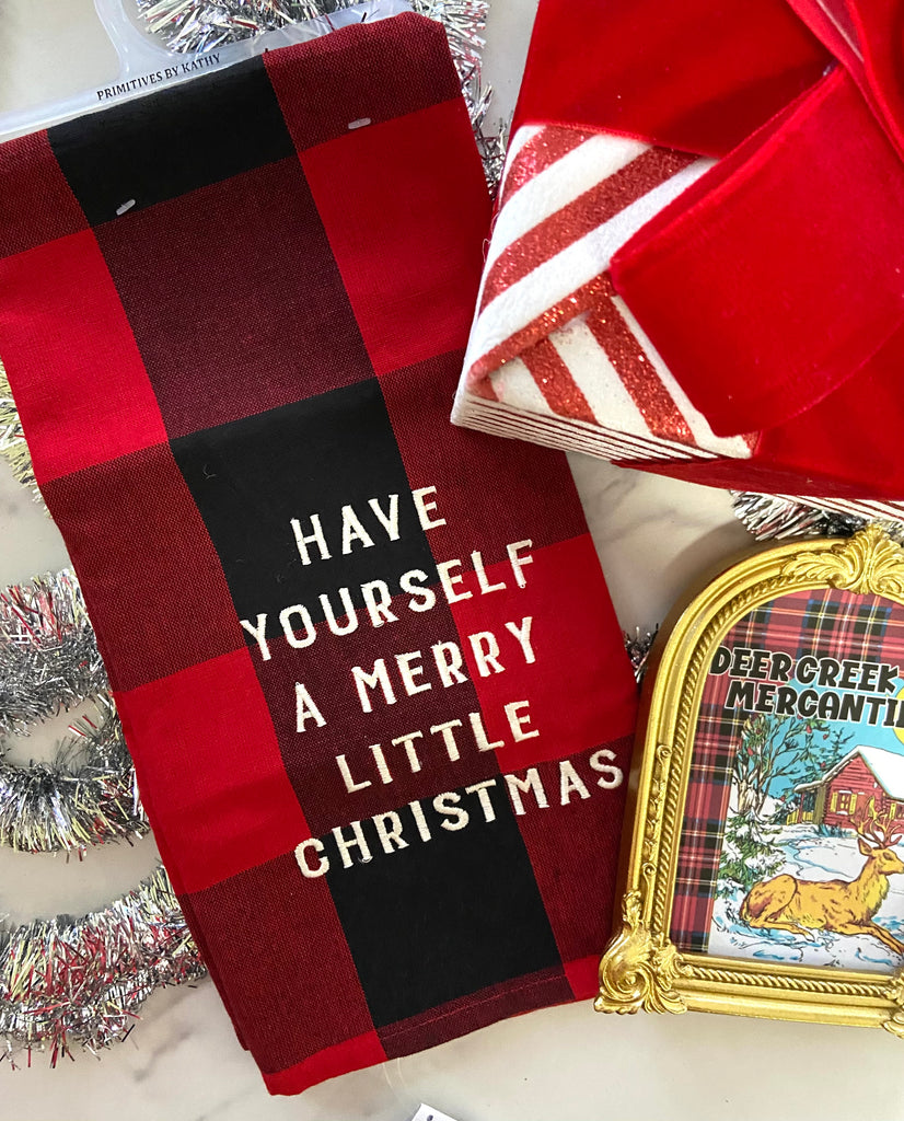 Red Buffalo Check A Merry Christmas Kitchen Towel - Deer Creek Mercantile