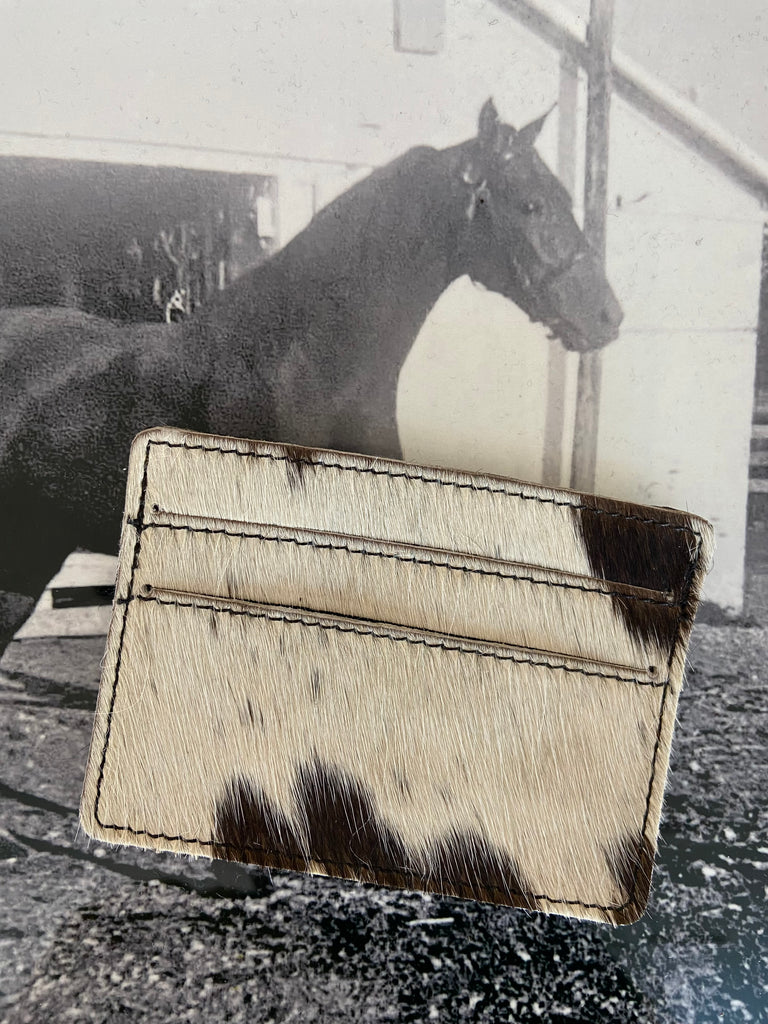 Cowhide Credit Card Wallet *Black/White - Deer Creek Mercantile