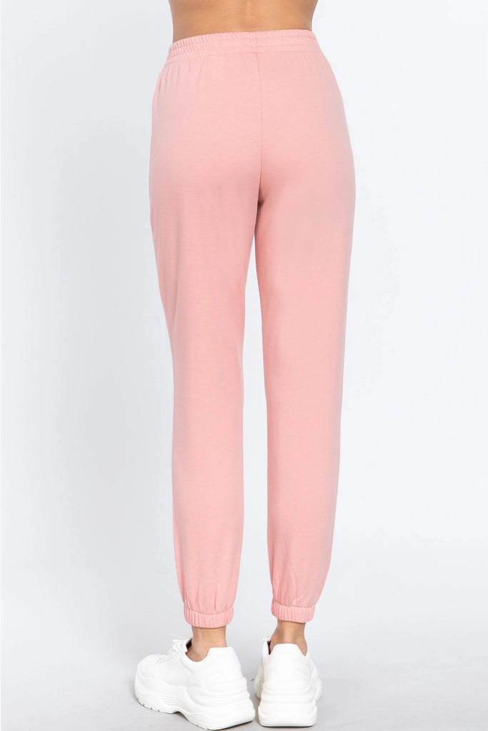 Powder Pink Jogger Pants - Deer Creek Mercantile