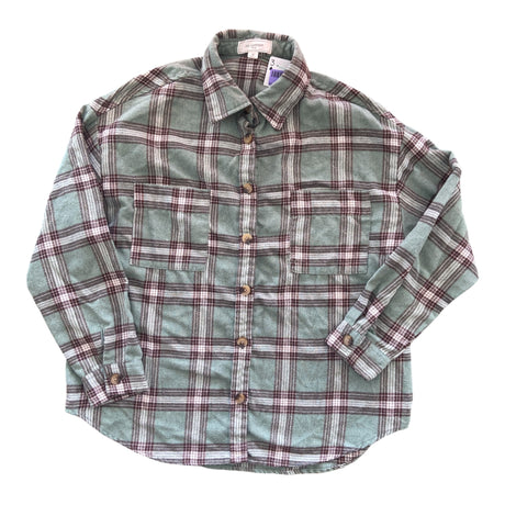 Pre-Loved Green Plaid Flannel Shirt *Size Medium - Deer Creek Mercantile