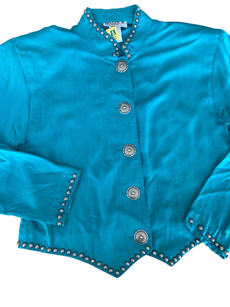 Vintage Miller Stockman Turquoise Western Top 1980s *Size Medium - Deer Creek Mercantile