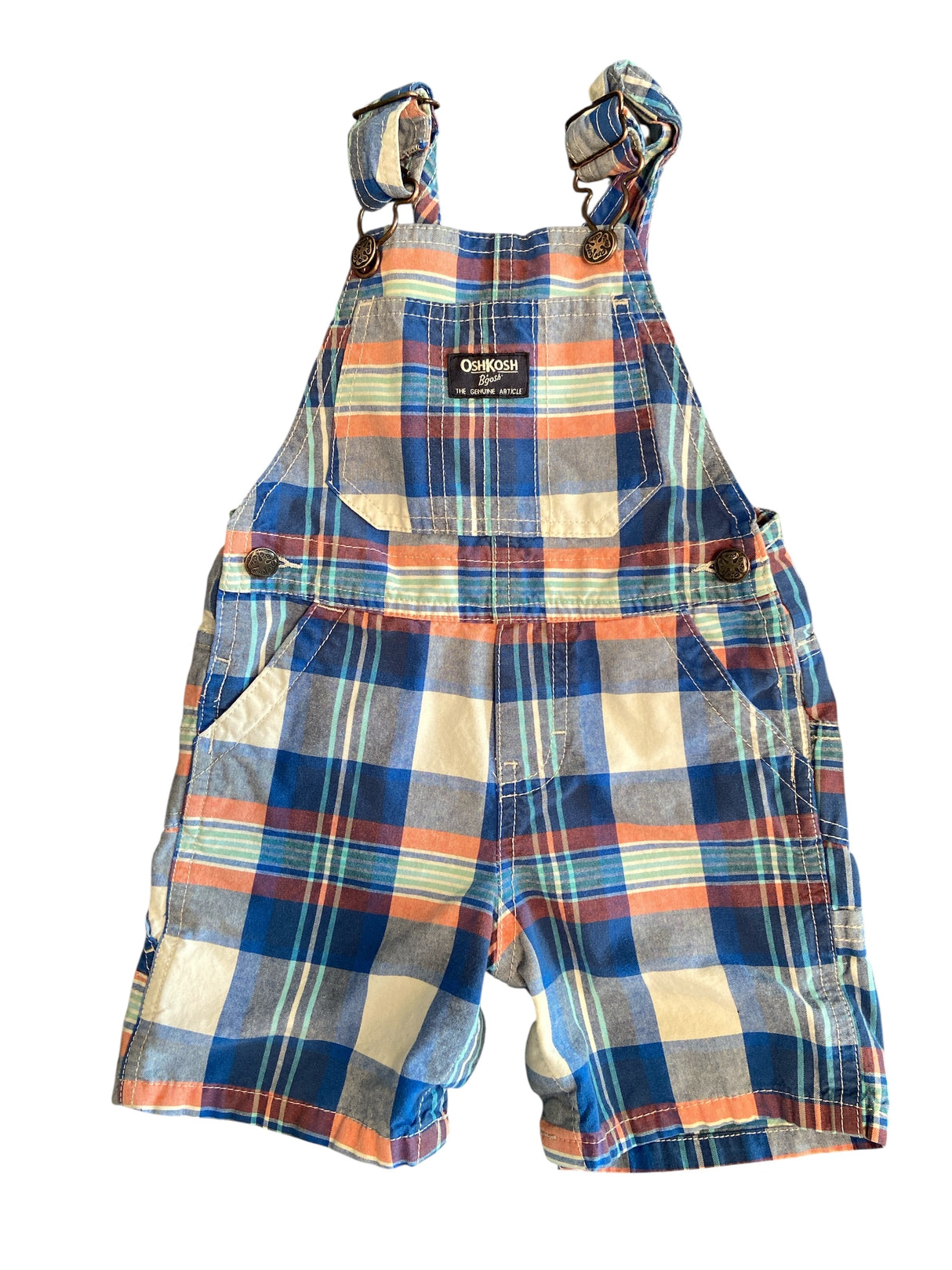 Pre-Loved Oshkosh Plaid Shortalls *18 Months - Deer Creek Mercantile