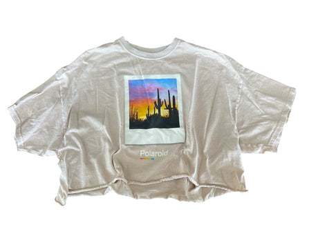 Pre-Loved Polaroid Cactus Long Sleeve Cropped Shirt *Size M/L - Deer Creek Mercantile