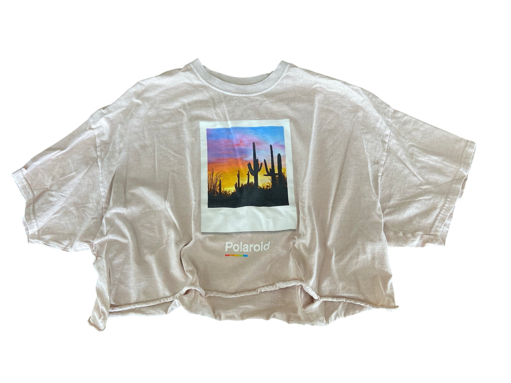 Pre-Loved Polaroid Cactus Long Sleeve Cropped Shirt *Size M/L - Deer Creek Mercantile