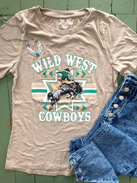 Wild West Cowboys Graphic Tee (Taupe) - Deer Creek Mercantile