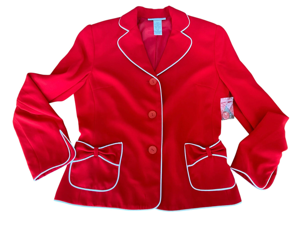 Vintage Red/White Bow Blazer *Size 4 - Deer Creek Mercantile