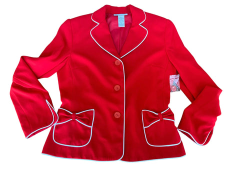 Vintage Red/White Bow Blazer *Size 4 - Deer Creek Mercantile
