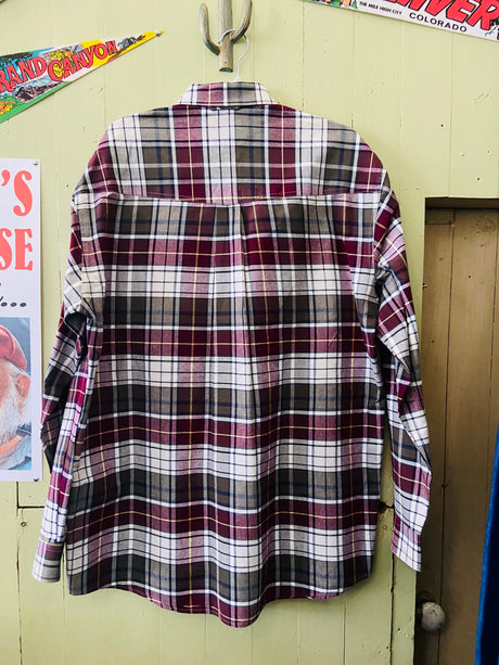 Vintage Roper 1990s Plaid Maroon & Green Western Shirt *Size LT - Deer Creek Mercantile
