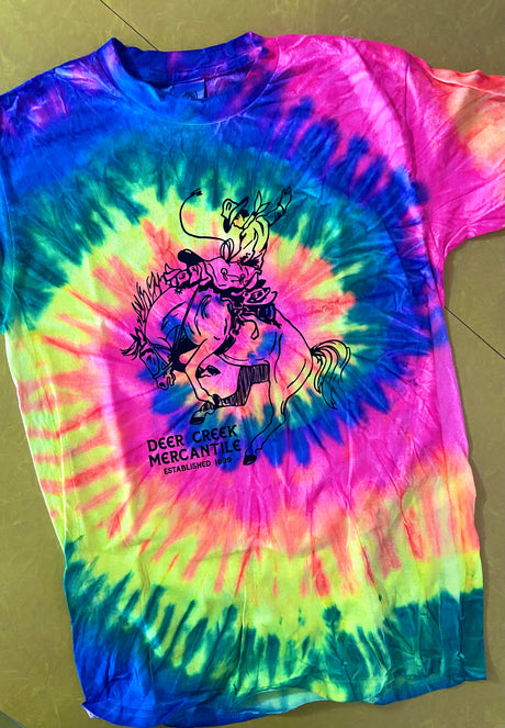 The Cool Cowboy Tie Dye Deer Creek Merc. Graphic Tee - Deer Creek Mercantile