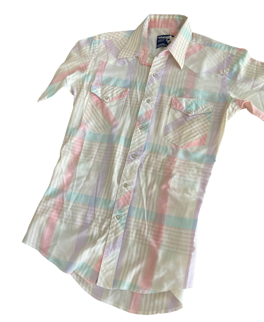Vintage Wrangler Pastel Pearl Snap Shirt *Size 15.5 - Deer Creek Mercantile