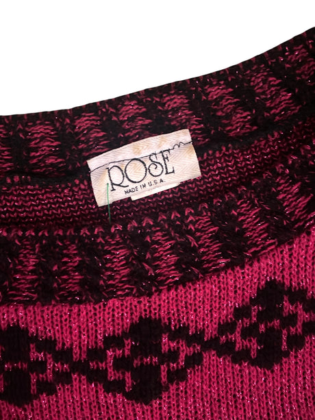 Vintage Magenta Pink Western Sweater ROSE Brand *Size Medium - Deer Creek Mercantile